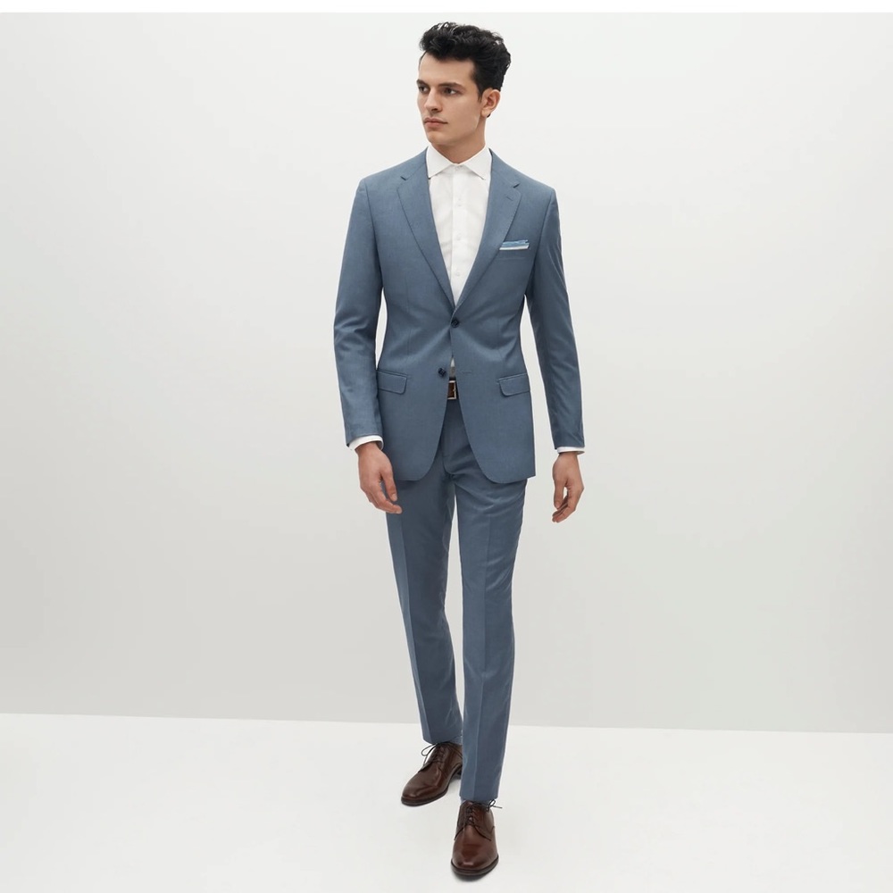 Slim Fit Blue Men's Suit Jacket & Trousers
